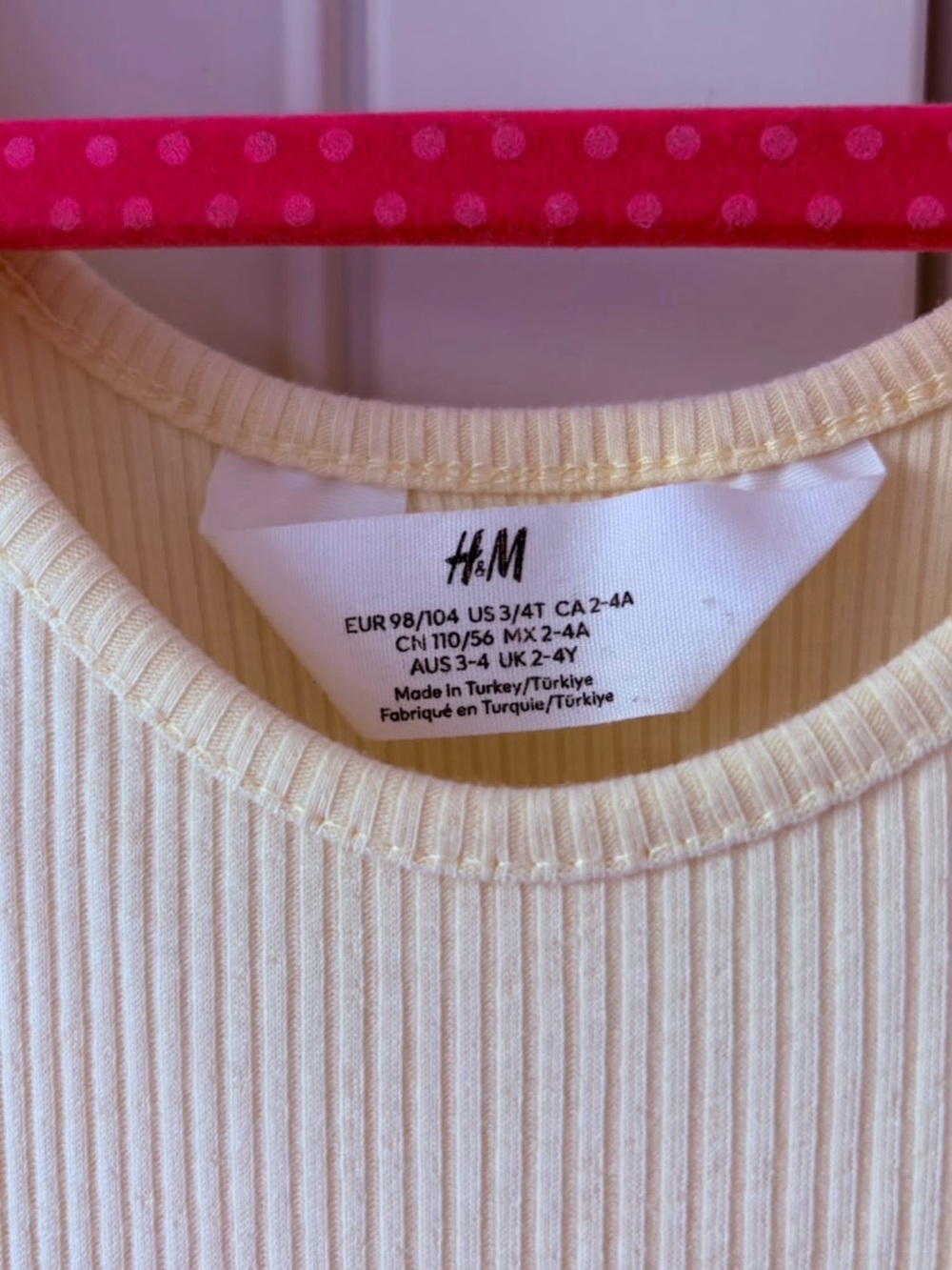 H&M Cream Ribbed Long-Sleeve Top with Ruffle Hem - Picture 2 of 2